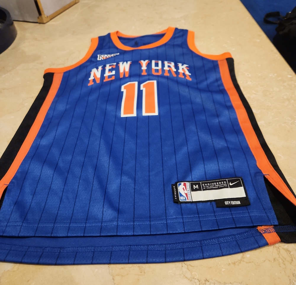 Nike Blue & Orange New York #11 Basketball Jersey